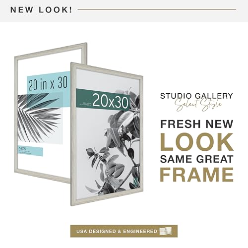 MCS Studio Gallery 20x30 Poster Frame Gray Woodgrain, Vertical & Horizontal Wall Hanging Large Picture Frame for Photos, Posters & Art Prints (1-Pack)