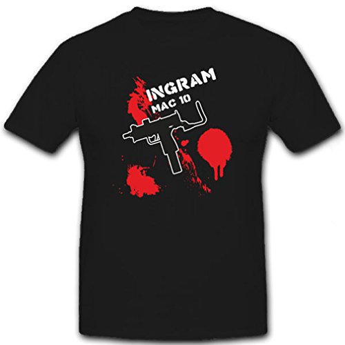 T-shirt Mac 10 Ingram pistolet mitrailleur noir taille S - Collection Armement Corporation