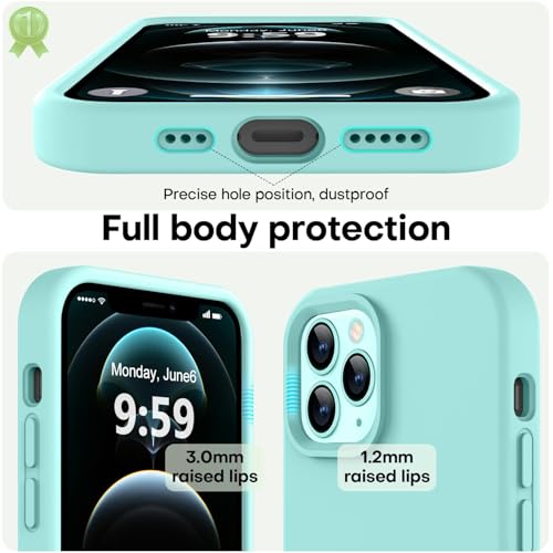 Image of LOVE 3000 Compatible with iPhone 12 Pro Max Phone Case | Thickening 2.1 MM Liquid Silicone | Anti-Scratch Microfiber Lining | Full-Body Duty Heavy Protection Case for Men, Sea Blue