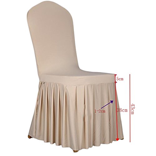 Soulfeel 1 X Long Stretch Spandex Dining Chair Cover Protectors, Super Fit Banquet Chair Seat Slipcovers For Hotel And Wedding Ceremony, Removable & Washable (White) #TOP2