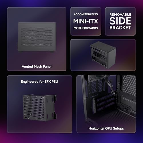 Image of Cooler Master Tempered Glass, Alloy Steel NR200 SFF Small Form Factor Mini-ITX Case with Vented Panel, Triple-slot GPU, Tool-Free and 360 Degree Accessibility, Without PCI Riser (Black)