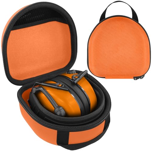 co2CREA Protective Case for Walker's ‎GWP-BTPAS/GWP-SF-PBTM Compact 25dB NRR Collapsible Hunting Shooting Passive Hearing Protection Muff w, Orange Case