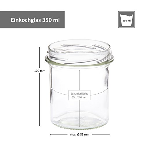 Van Well 30er Set Einkochgläser 350 ml Sturzglas Deckel rot-weiß kariert incl. Rezeptheft | Einmachgläser für Obst… – Bild 7