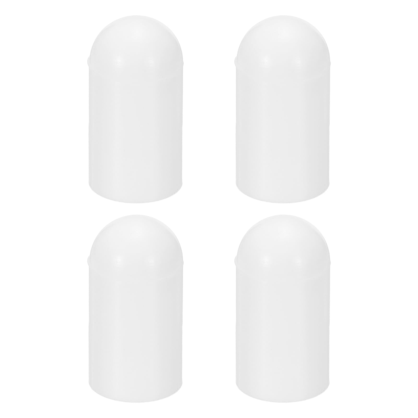 sourcing map 4 Pcs Flashlight Diffuser Caps, 23.8mm ID x 50mm Height Flexible Silicone End Caps, Screw Thread Protector Covers for 24-26mm Torch LED Lights Furniture Tubing Bolt, White
