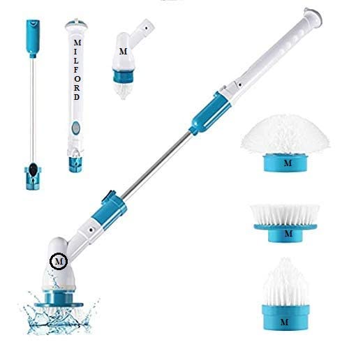 Milford Plastic Electric Cordless Bathroom Shower Spin Scrubber Tiles Cleaner Tool Machine With 3 Replaceable Floor Cleaning Brushes And Long Extension Handle (Plastic), White (B093F9GL2M) Amazon Price History, Amazon Price Tracker