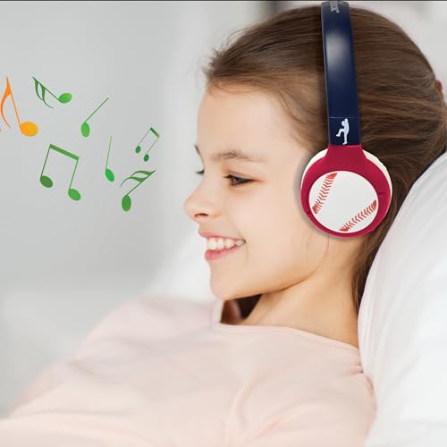 Image of LEXiBOOK, Baseball, 2-in-1 Bluetooth & Wired Headphones with Microphone and Control Buttons, Foldable and Adjustable, Long-Lasting Rechargeable Battery, HPBT010BL