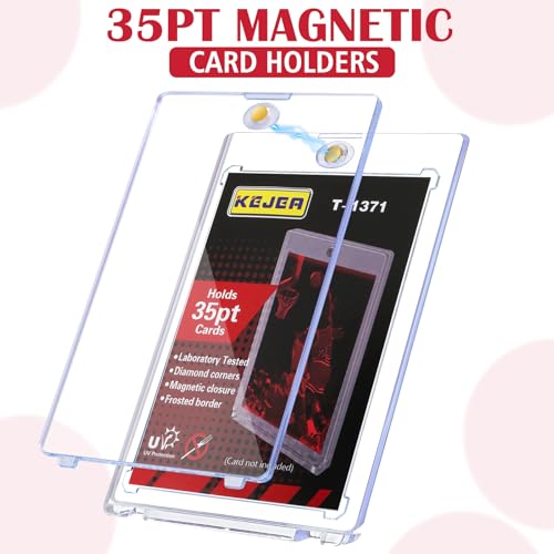 8ct Magnetic Card Holders for Trading Cards, 35pt Hard Cards Sleeves Case, One Touch Card Holder Fit for MTG Cards, Sports Cards, Baseball Cards, Game Cards, Toploaders, Standard Cards Display