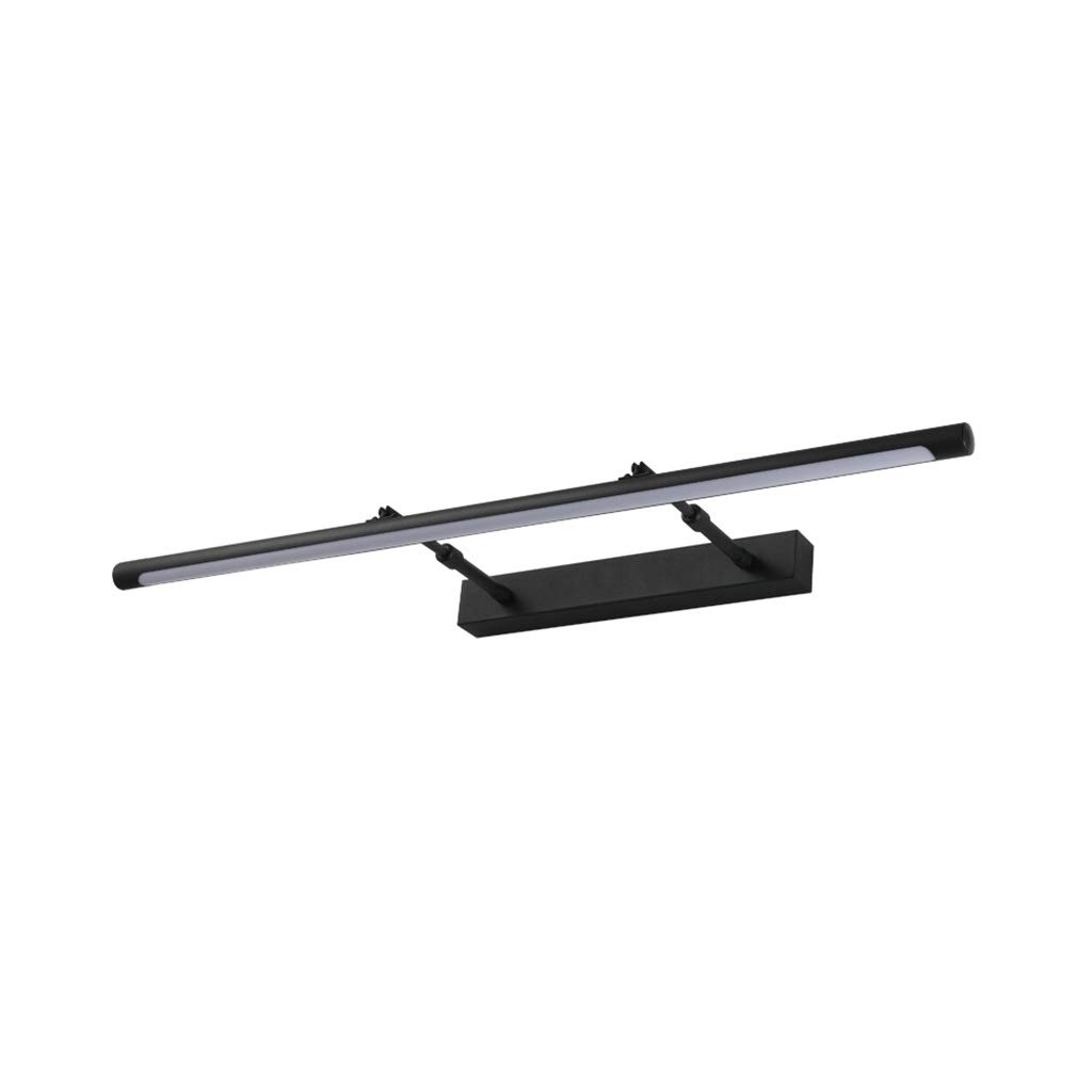 LILI-JJZX Led Bathroom Lighting Mirror Headlight Makeup Mirror Lights Modern Toilet Mirror Lights Flat Tube Wall Lamp,Black (Color : Warm light, Size : 82CM)