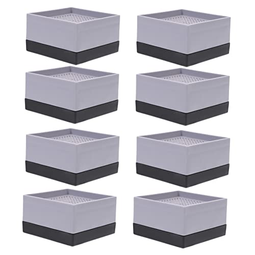 ABOOFAN 8 Pcs Plastic Bed Risers Furniture Foot Cushions for Height Lift of Bed Couch Desk and Fridge Non Slip Design for Secure Support Spaces