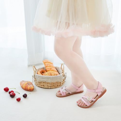 Image of Otter MOMO Girls Open Toe Princess Flat Sandals with Comfort Sole Summer Sandals