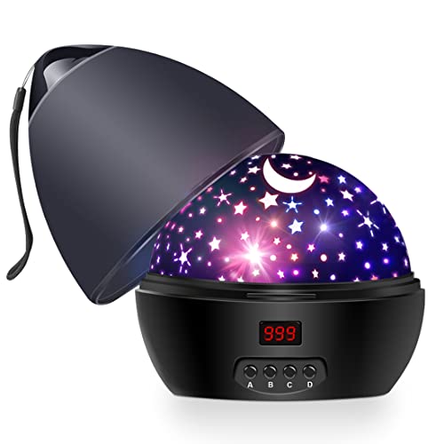 Star Projector Night Light for Kids Bedroom 360 Degree Rotating Starry Sky Night Lamp for Baby Nursery with Timer and Ceiling Gifts for Boys Girls