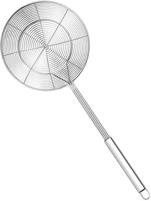 LIUDU Stainless Steel Spider Strainer Skimmer Ladle for Cooking and Frying,Kitchen Utensils Wire Strainer Pasta Strainer Spoon, 5.4 Inch