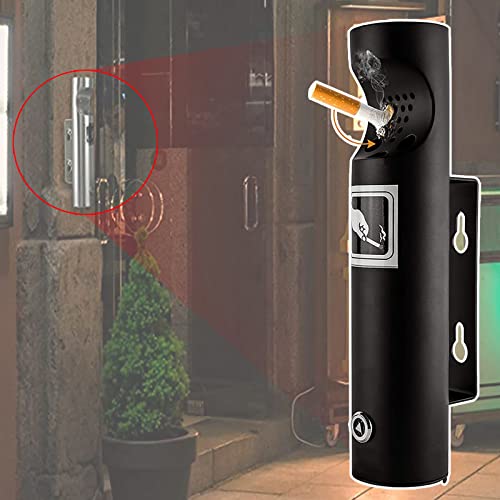 Colonne De Suie De Cigarette Extérieure, Colonne De Suie De Cigarette Extérieure 28,5 X 6,2cm, Conception Ouvrable Par Le Bas, Conception Supérieure D'extinction De Fumée, Pour Pub Restaurant,Silver Cover