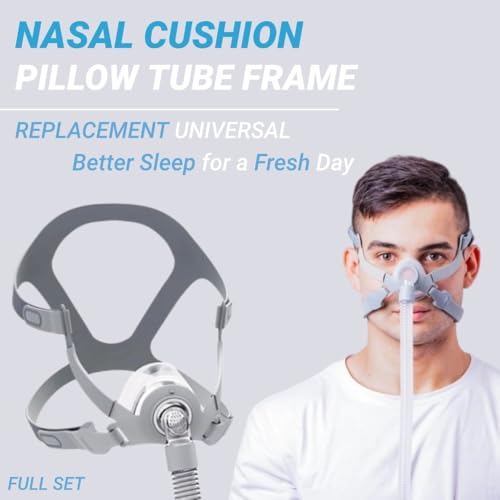 Image of Cpap Mask, Reusable CPAP Nasal Mask Kit - TMS Comfort Series Nasal Cpap Mask, Full Set Includes Headgear, Frame, Elbows and Nasal Cushion (Medium)