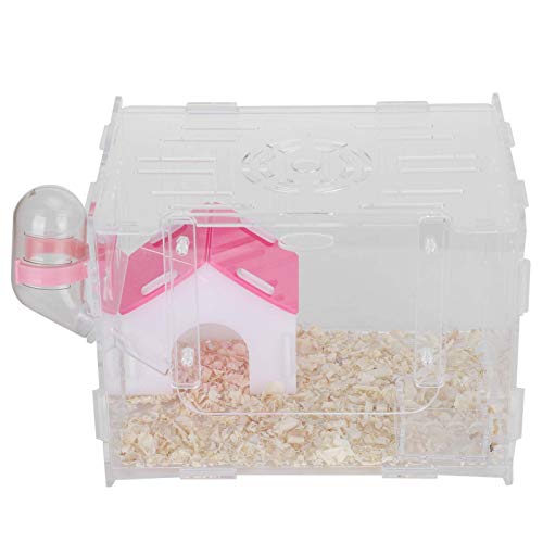 【𝐏𝐫𝐨𝐦𝐨𝐜𝐢ó𝐧 𝐝𝐞 𝐒𝐞𝐦𝐚𝐧𝐚 𝐒𝐚𝐧𝐭𝐚】 Jaula para hámster, Casa Castillo Casa para hámster de una Sola Capa, Jaula para Mascotas con Cuenca de alimentación Acuario para pecera(Small)