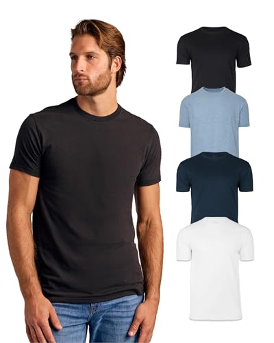 Image of True Classic Men's Cotton Blend Round Neck T-Shirt, Half Sleeve, Black