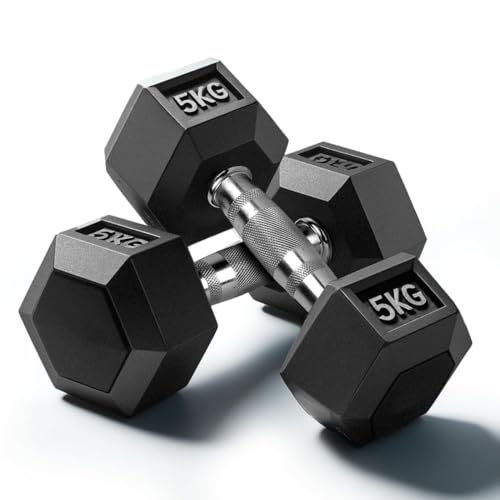 Slovic Dumbbell Set 10 KG (5 KG x 2) | Hexa Dumbbells Set for Home Workout | 5 KG Dumbbells Pair for Exercise | Gym Equipment for Home Workout | Anti 