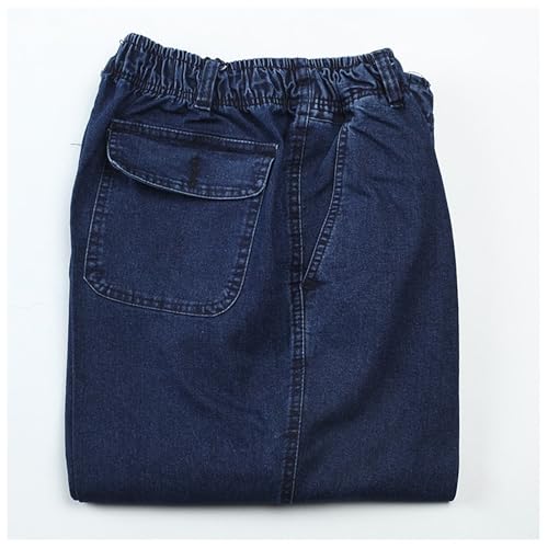 Mens Casual Classic Stretch Jeans Elastic Waist Straight Leg Denim Pants with Four Pockets4