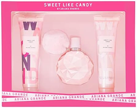Ariana Grande Sweet Like Candy By Ariana Grande 3 Piece Gift Set - 3.4 Oz Eau De Parfum Spray, 3.4 Oz Body Souffle, 3.4