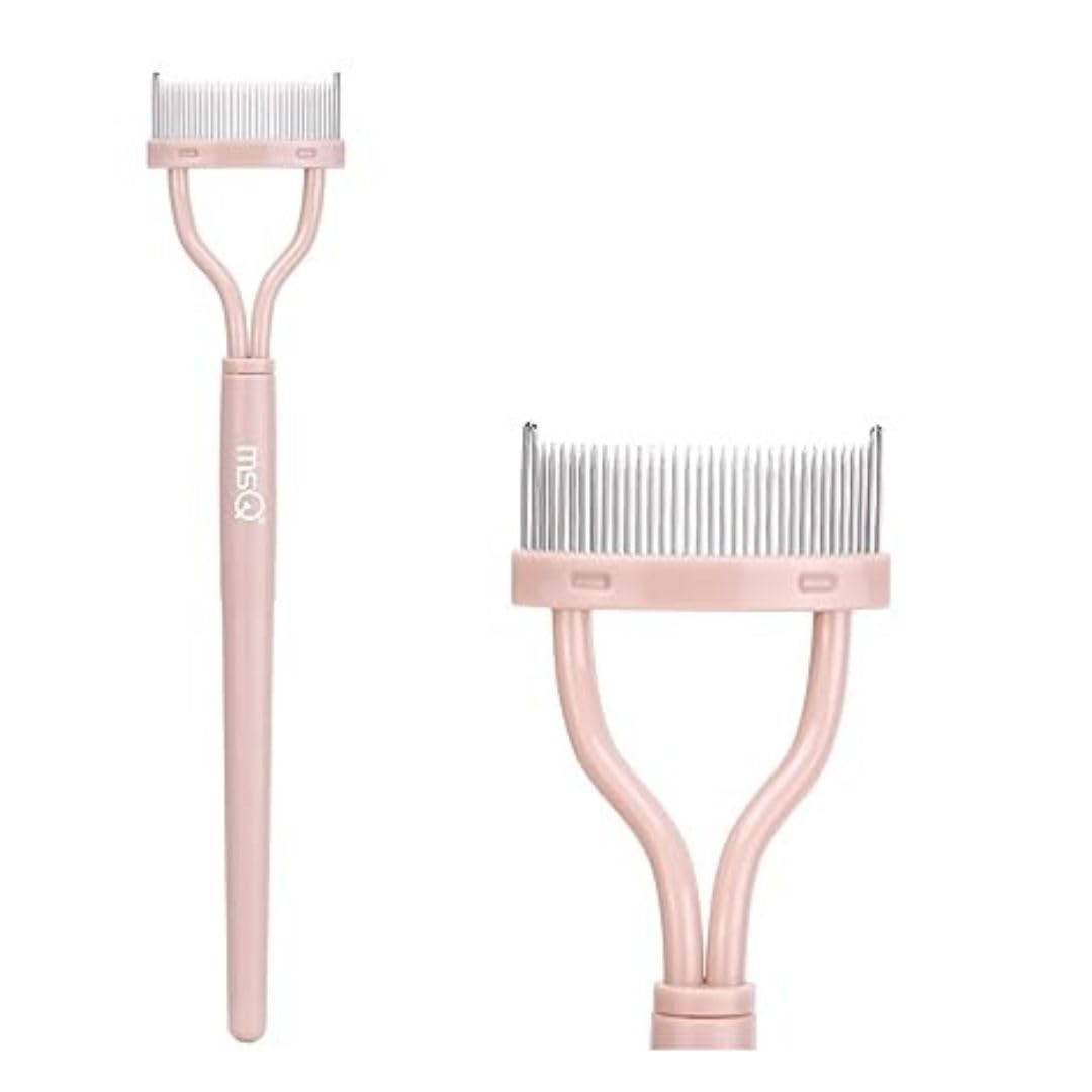 Eyelash Separator, Eyebrow Mascara Brush, Eyelash Comb Separator Tool, Cosmetic Beauty Equip eyelash comb, Metal Teeth Eyelashes (pink)