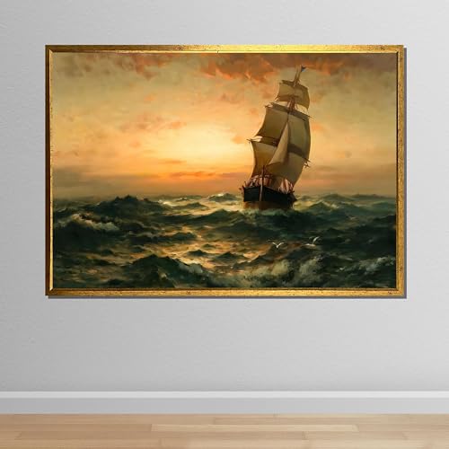 Tableau sur toile voilier pour sublimer un grand mur vide et triste 70 x 110 cm