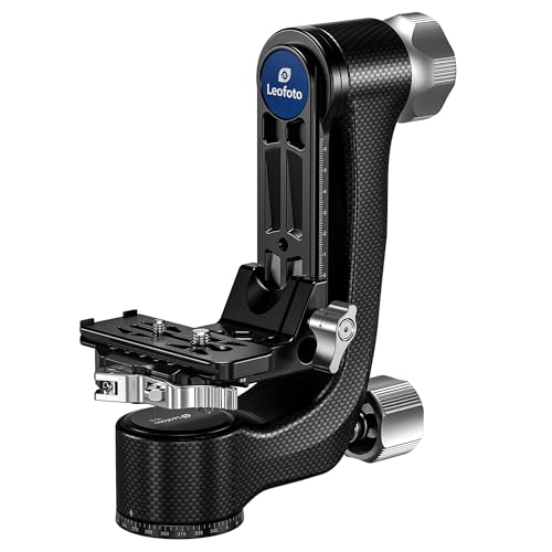 Leofoto PG-3L Carbon Fiber Gimbal Head for Heavy Telephoto Lenses, 360° Panoramic Camera Tripod Head Max Load: 25kg / 55.12lb (Lever-Release Clamp)