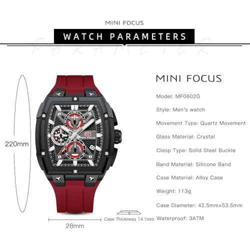Image of MF MINI FOCUS Men's Watch Analog Wrist Watchh for Men with Chronograph,Ideal for Sports Enthusiasts and Daily Wear