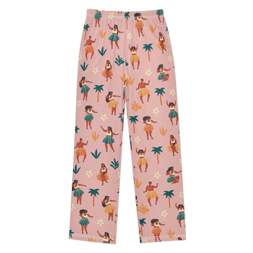 Aloha Dance Boys Long Pants Soft Trousers Elastic Waist Kids Lounge Bottoms with Pockets S-XL