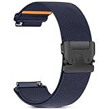 RUIMAYA Cinturino per Orologio in Nylon 20mm Compatibile con Garmin Vivoactive 6/5/3/Forerunner 55/245/645 Music, Cinturino Elastico Intrecciato per Orologio per Galaxy Watch 7/6/5, Blu Scuro