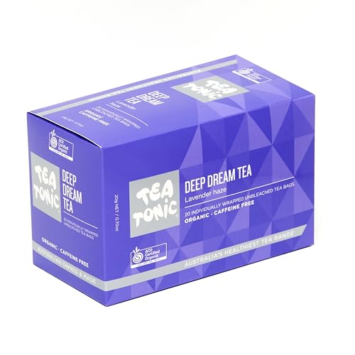 Tea Tonic Deep Dream Tea Bags – Calming Herbal Tea with Lavender, Passionflower & Butterfly Pea, 20 Count | Caffeine-Free Relaxation Tea for Evening & Bedtime