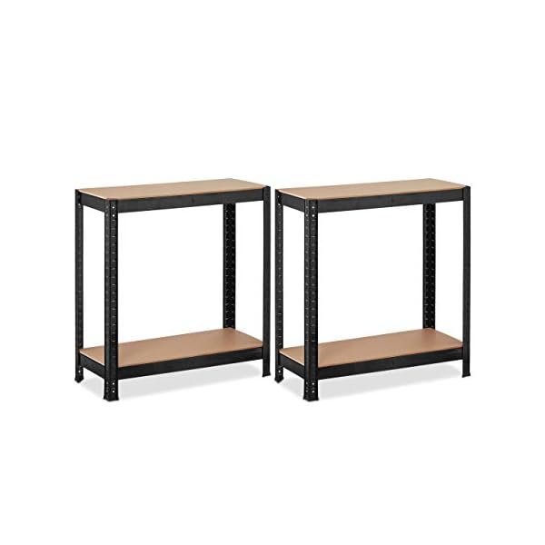 Relaxdays Schwerlastregal, Traglast 700kg, 150x70x30 cm, 4 Böden, zum Stecken, Stahl, Lagerregal Keller, Garage, schwarz – Bild 7