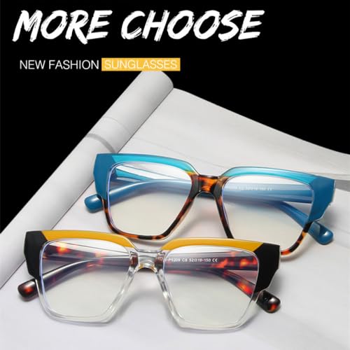 Lunettes oeil de chat coloré avec monture polygone géométrique et audacieuse