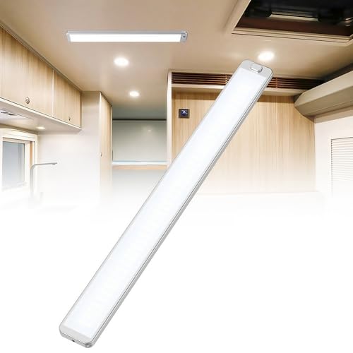 12V Interior LED Light, 42CM 228 LED Universal Strip Light with ON/Off Switch, 10W 6000K White Lamp RV Ceiling Lights for Van Campervan Motorhome Caravan Truck Boat Kitchen Bathroom Cabinet (1 Pack)
