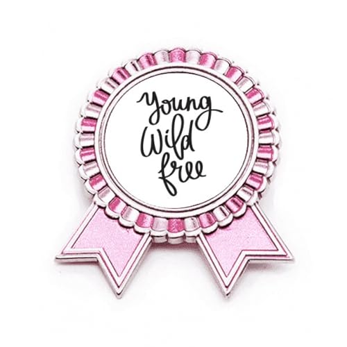 Broche Young Free Citation rose en métal Art Déco avec fermoir sécurisé