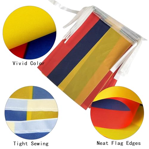 Image of Columbia Flags Columbian String Flag Banners for Patriotic Events Independence Day Sports Bars Inside Outside Decorations 33 Feet 30 Flags