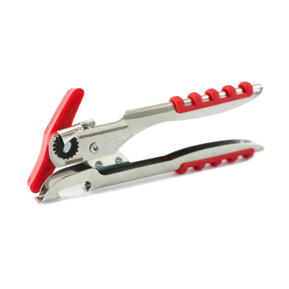 Rigamonti Apriscatole Rapid Inox multifunzione. Apriscatole a vite 2in1 per aprire bottiglie e lattine e barattoli. Apriscatole a vite con corpo in acciaio. Per uso casalingo e professionale.