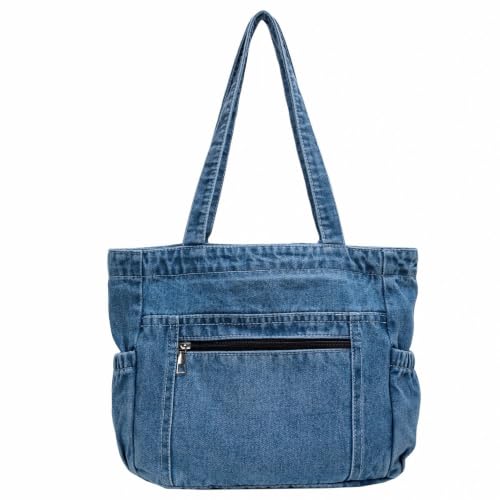 HUIJUFU Denim Light Blue Shoulder Bag