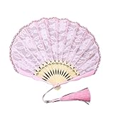 NTCLHFXU Fashion Wedding Laces Folding Fan Wedding Cosplays Partys Home Decorative Ancient Hand Decoration Handheld