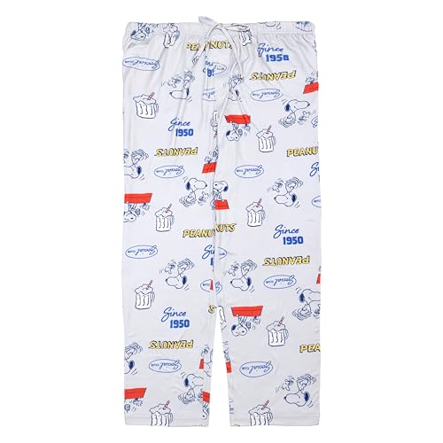 Peanuts Men's Pajama Pants, Lounge Bottoms with Drawstring, Ultra-Soft & Comfortable