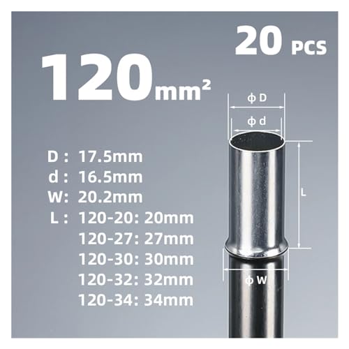 Virole d'extrémité de fil non isolée en cuivre nu pour raccordement électrique de 120-240 mm²