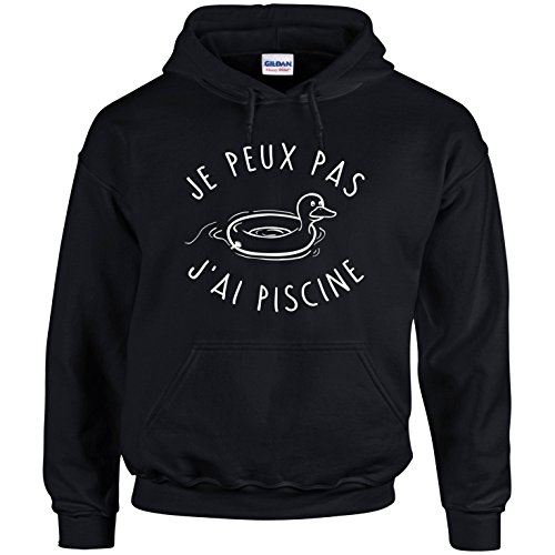 Sweat à Capuche Je Peux Pas J'Ai Piscine Cadeau Original pour Nageur