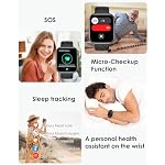 2025 Smartwatch EKG+HRV/ΒΙυtｚυcker/BMI/Harnsäure/Herren Damen, 1.97'' AMOLED Gesundheitsuhr mit Telefonfunktion, SOS-Notruf, 24H Herzfrequenz/SPO2/Blutdruck Schlafmonitor Fitnessuhr für Android iOS – Bild 4