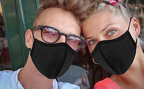 Black Face Mask,Reusable Face Masks, Cloth Face Mask With Adjustable Ear Loops, Travel Masks, Breathable Adult Masks Washable For Men Women (Black) #TOP2