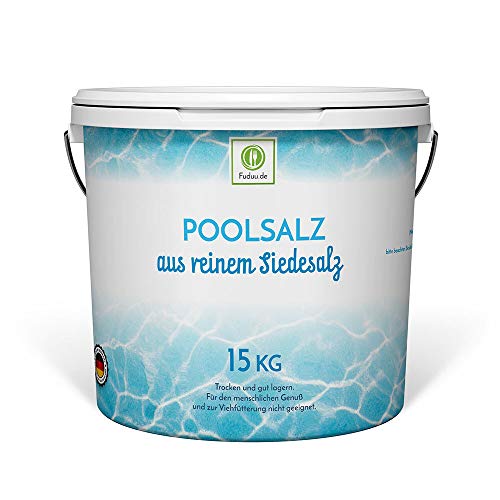 Fuduu.de - Poolsalz, 15 kg Eimer, perfekt geeignet für alle Pools mit Salzelektrolyseanlagen | höchste Reinheit | im praktischen Eimer