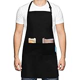 【Bandolera ajustable y 2 bolsillos grandes】Nuestra delantal cocina ajusta el escote y la cintura al tamaño deseado. La banda para el cuello se puede mover dentro de un rango de 30 a 70 cm, lo que la hace más rápida y fácil de usar. El delantal tiene 2 bolsillos agrandados, el tamaño es de 17 * 17 cm, que es más adecuado para almacenar artículos pequeños como teléfonos móviles, utensilios de cocina y recipientes para condimentos.
