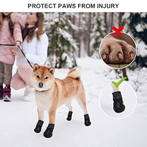 Dog Boots for Large Dogs, Medium Dogs and paw Guards for Snowy Winters, hot Summer Roads, Waterproof Rainy Days, Outdoor Walking, and Non-Slip Indoor Hard Surfaces 4 Pieces Dog Boots for Large Dogs, Medium Dogs and paw Guards for Snowy Winters, hot Summer Roads, Waterproof Rainy Days, Outdoor Walking, and Non-Slip Indoor Hard Surfaces 4 Pieces