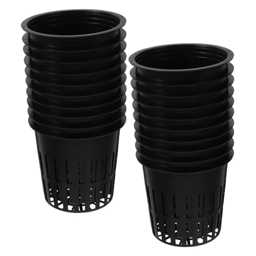 Lurrose 25 Piezas Macetas Malla Hidropónica Cesta Plástico para Cultivo sin Suelo Control Raíces para Plantas Acuáticas y Vegetales Hydroponic Net Pots Breathable