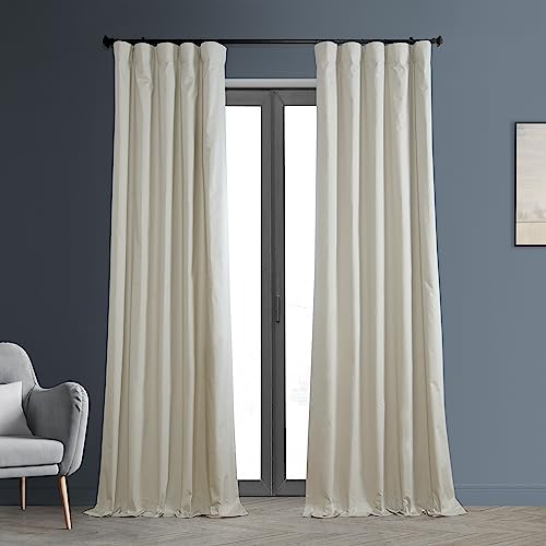 HPD Half Price Drapes Blackout Curtains for Bedroom & Living Room 50 X 108 Solid Cotton, PRCT-BO12B-108 (1 Panel) Light Greige