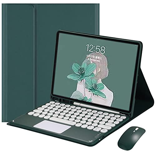 MG REAL Étui Clavier pour Samsung Galaxy Tab A8 10,5" 2021, [AZERTY Français] pavé Tactile multipoint, Porte-Crayon intégré, Clavier Amovible magnétique Bluetooth pour SM-X200/X205/X207,Dark Green