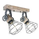 LxBxH: 27 x 14 x 27 cm Steinhauer Vintage Decken Lampe Wohn Zimmer Käfig Retro Spot Wand Leuchte verstellbar 1579GR